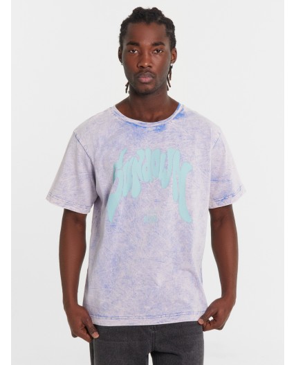 Футболка эйсид на синем +печать