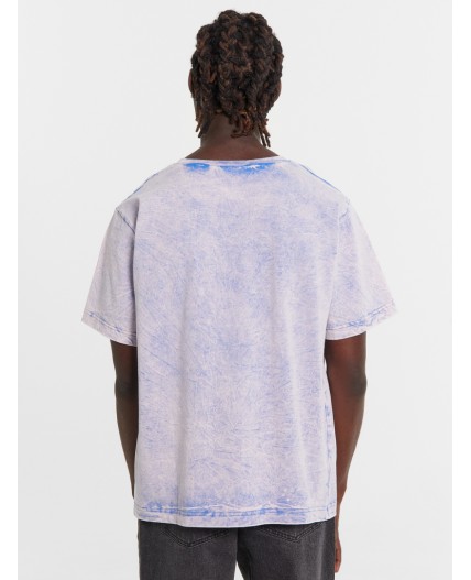 Футболка эйсид на синем +печать