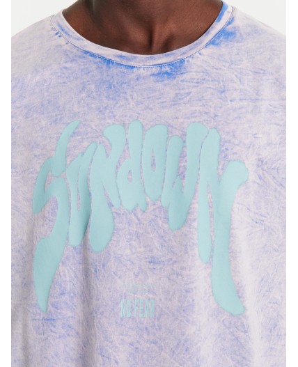 Футболка эйсид на синем +печать