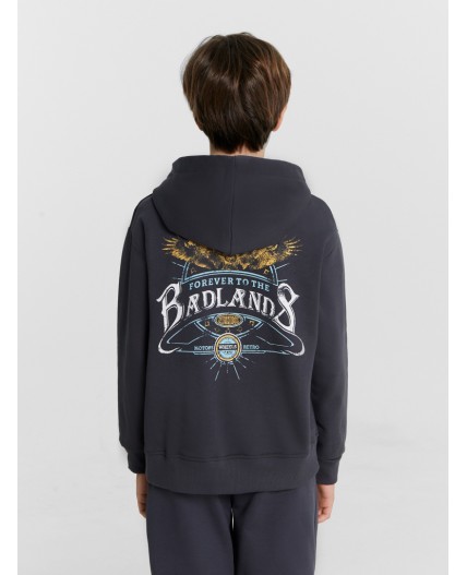 Толстовка графит +печать3