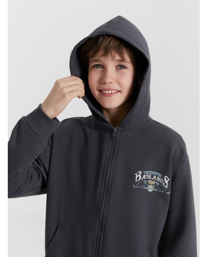 Толстовка графит +печать3