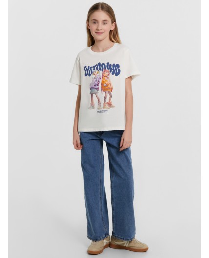 Футболка белый +бело -голубая полоска