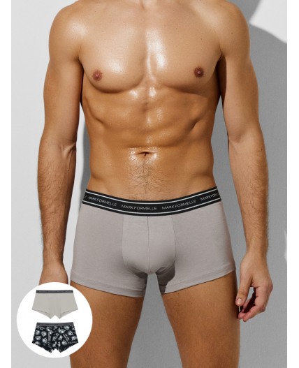 Трусы серый пепел +роботы на черном