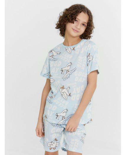 Пижама чайки -серферы на голубом