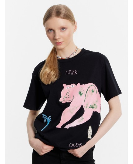 Футболка черный +печать1