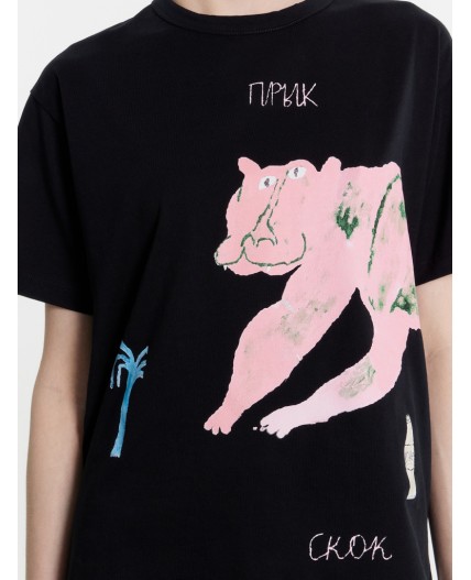 Футболка черный +печать1