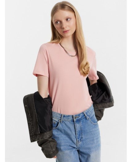 Футболка серебристо - розовый
