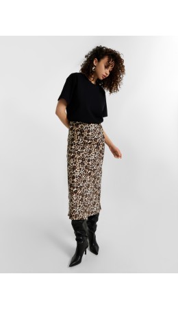 Юбка крупный леопард