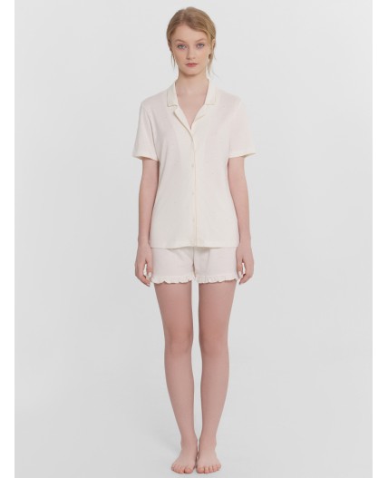 Комплект бежевый горошек