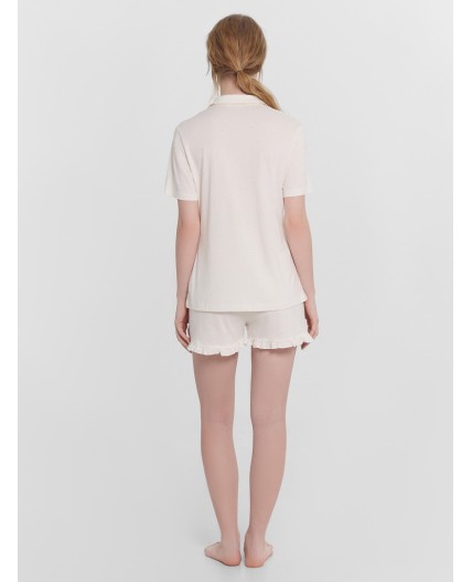 Комплект бежевый горошек