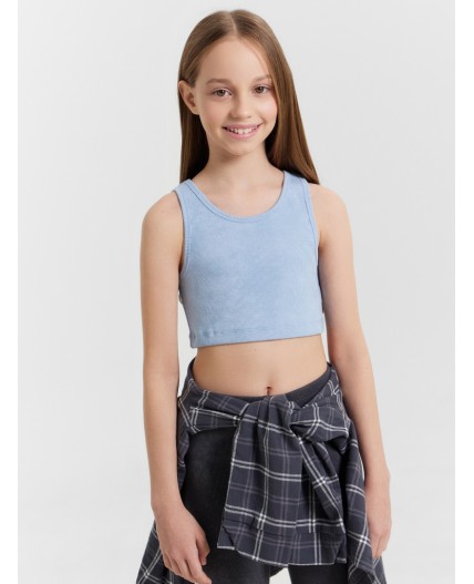 Топ набивка голубой acid wash