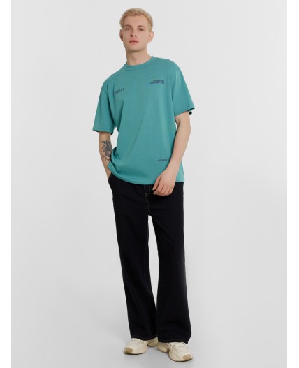 Футболка бирюзовый +печать2