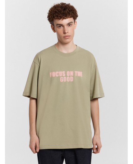 Футболка зеленый чай +печать1