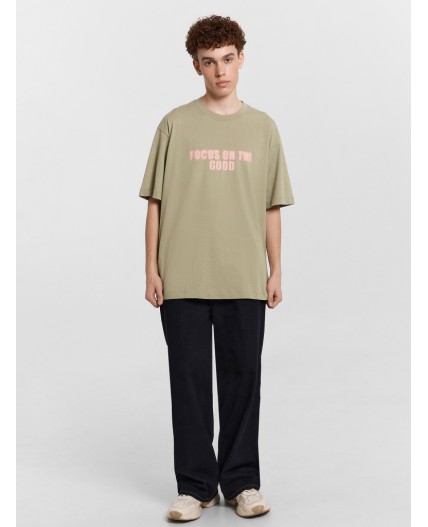 Футболка зеленый чай +печать1