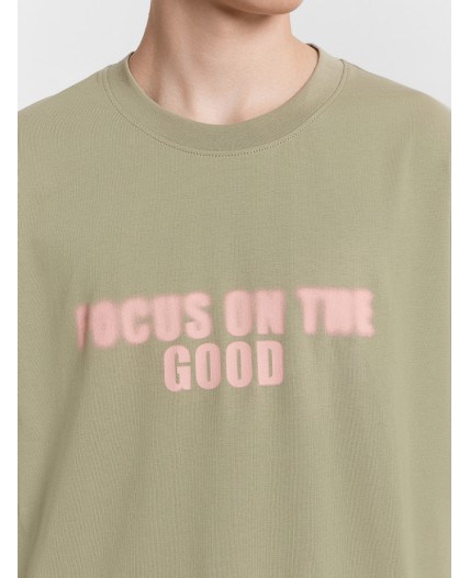 Футболка зеленый чай +печать1