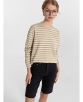 Джемпер полоска на жемчужном