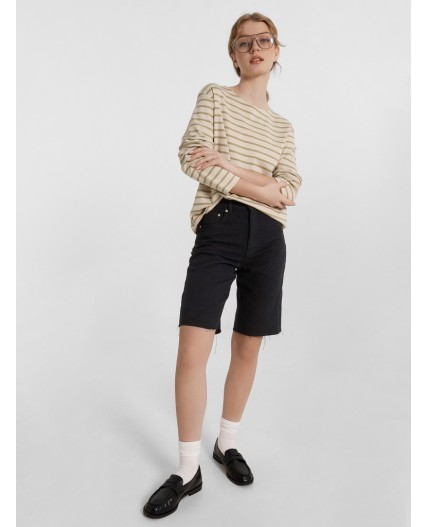 Джемпер полоска на жемчужном