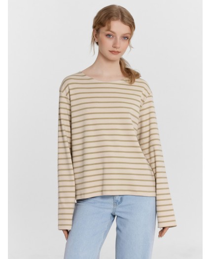 Джемпер полоска на жемчужном