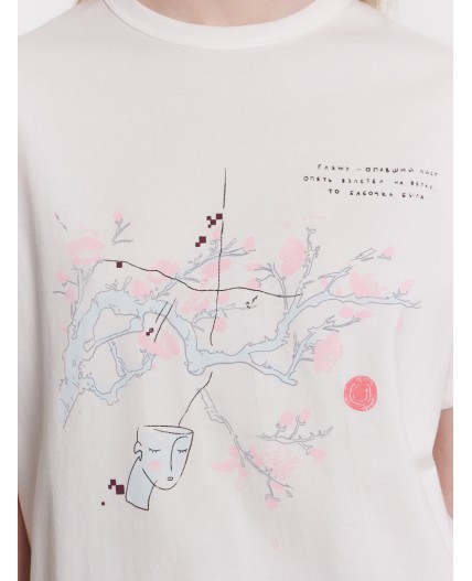 Футболка белый +печать