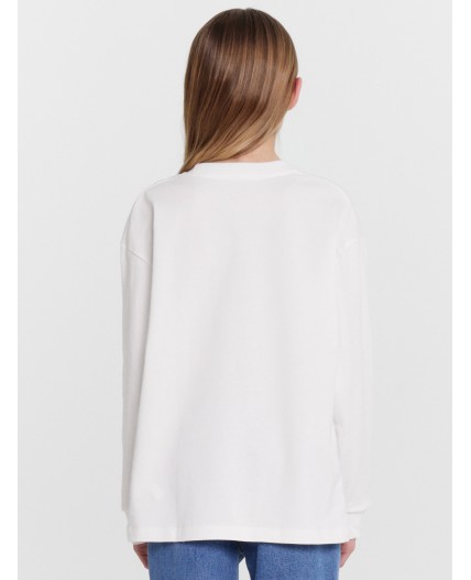 Лонгслив белый +печать