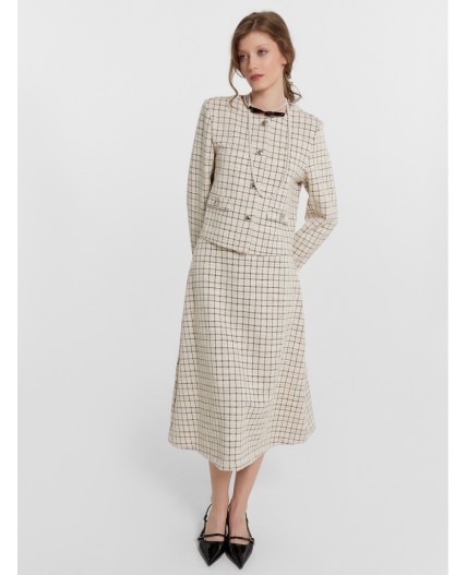 Юбка молочный твид