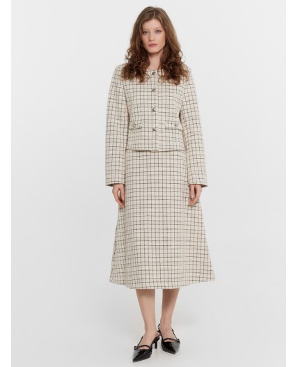 Юбка молочный твид