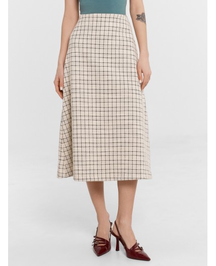 Юбка молочный твид