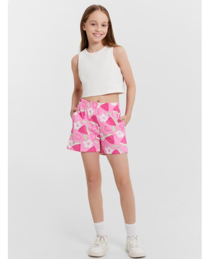 Шорты фрукты на розовом саше