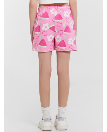 Шорты фрукты на розовом саше