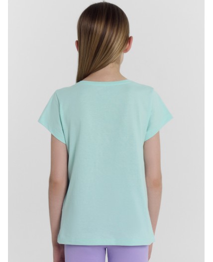 Футболка бирюзовый +печать