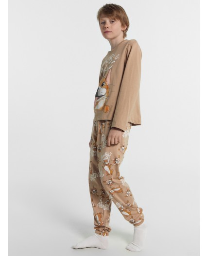 Комплект бежевый +собачки на бежевом