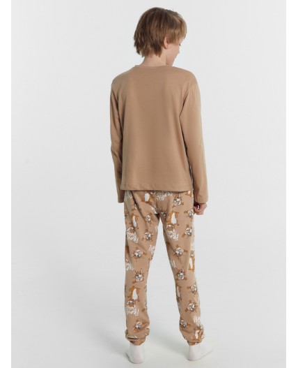 Комплект бежевый +собачки на бежевом