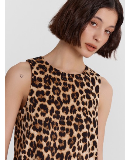 Сарафан бежевый леопард