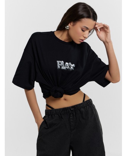 Футболка черный +печать7