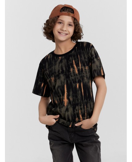 Футболка набивка tie dye на черном