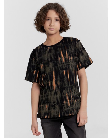 Футболка набивка tie dye на черном