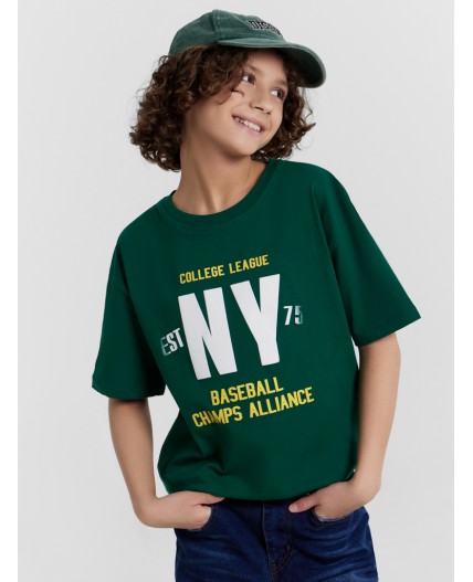 Футболка зеленый +печать1