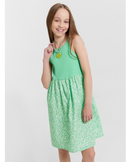 Сарафан зеленый +цветы на зеленом