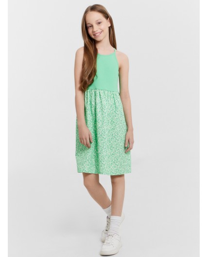 Сарафан зеленый +цветы на зеленом