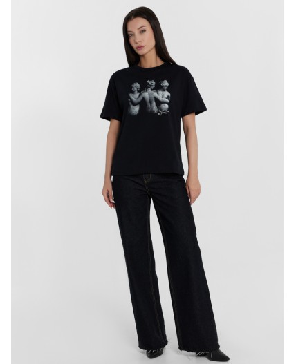 Футболка черный +печать2