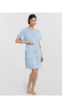 Пеньюар узоры на голубом