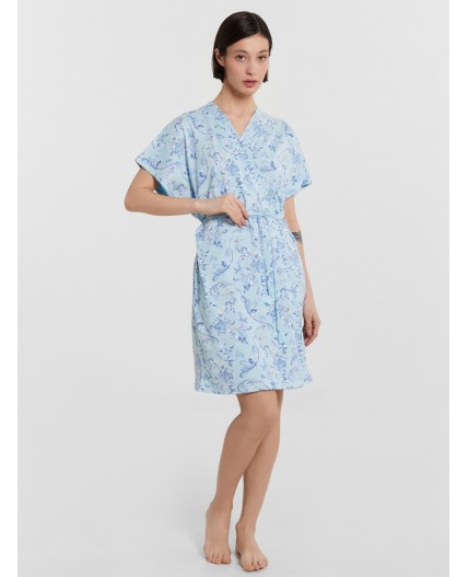 Пеньюар узоры на голубом