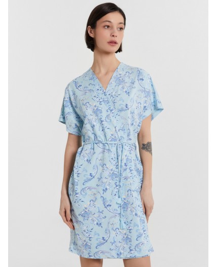 Пеньюар узоры на голубом