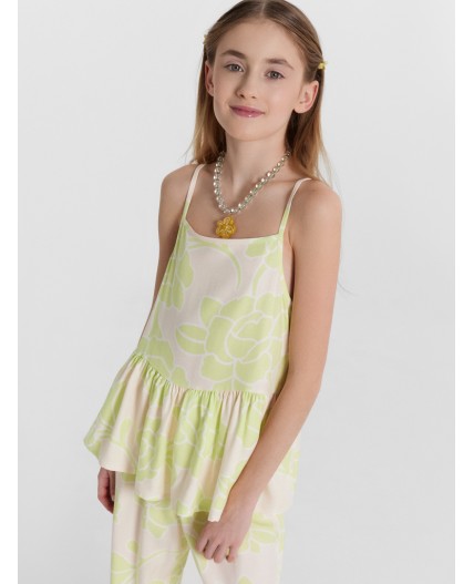 Комплект зеленые пионы на молочном