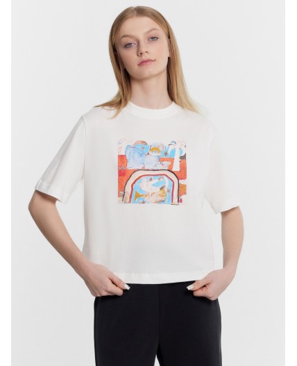 Футболка белый +печать17