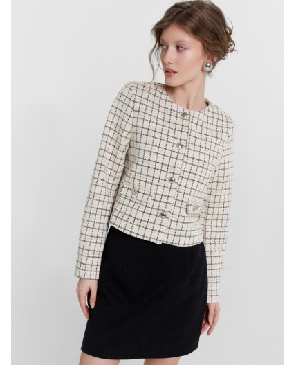Жакет молочный твид