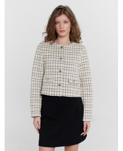 Жакет молочный твид