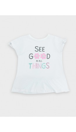 Джемпер белый +печать