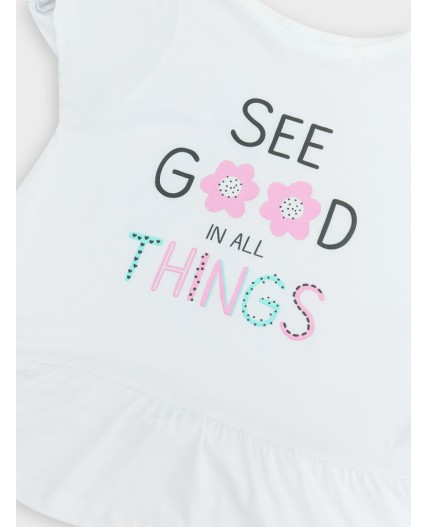 Джемпер белый +печать