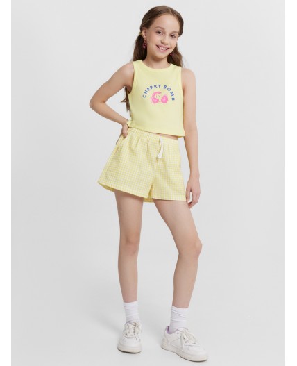 Шорты желтая клетка виши